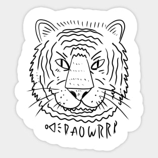 Cool Tiger Head Sticker